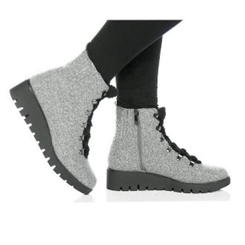 Anne Klein Donata Shearling Lace Up Boots US 6
